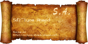 Sólyom Ahmed névjegykártya